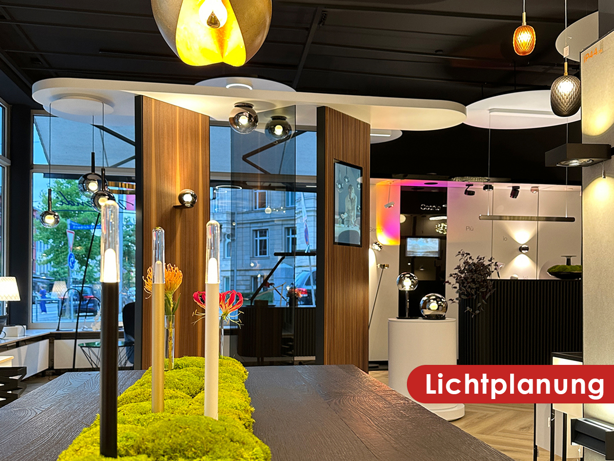 Showroom von ars vivendi mit Leuchten-Auswahl